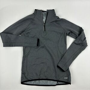 Avia Pullover Shirt Womens XS 0-2 Gray Quarter Zip Thumb Holes